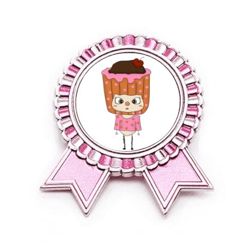 Broche rose métal Food Cupcake pour personnaliser un vêtement triste taille M