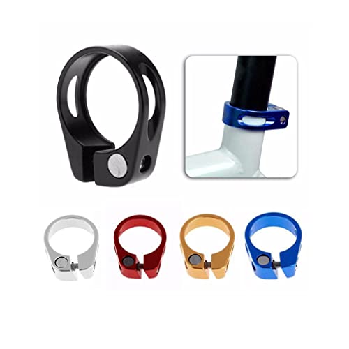 Bike Bicycle Seat Post Clamp Aluminum Alloy 31.8MM With Hex Tool (Red)