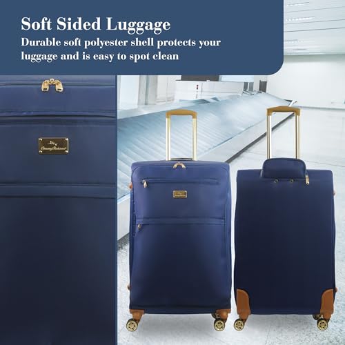 Image of Tommy Bahama 30 Inch Rolling Luggage, Soft Sided Suitcase with Spinner Wheels, Blue