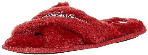 FOCO NCAA College Team Script Wordmark Fuzzy Cross Slide Pantuflas, Zapatillas Mujer, Color del Equipo, 9-931