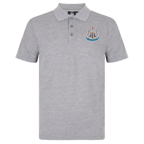 Newcastle United FC Official Football Gift Mens Crest Polo Shirt Grey Large