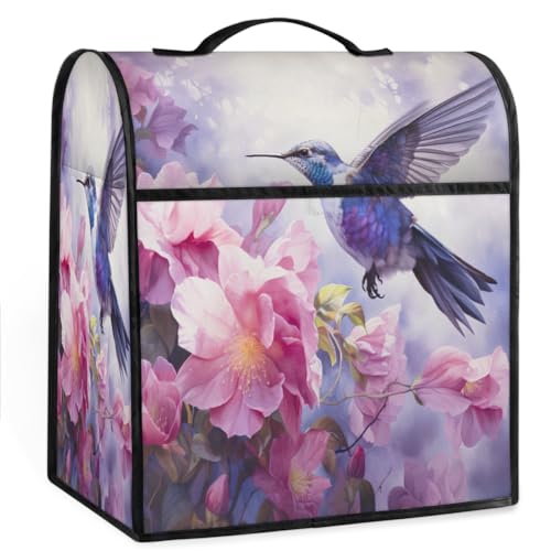 Coffee Maker Cover Flower Hummingbird Kitchen Appliance Covers Small Appliance Covers Blender Cover Juicer Cover Dust Covers for Kitchen Appliances with Top Handle and Pockets,Washable,B757