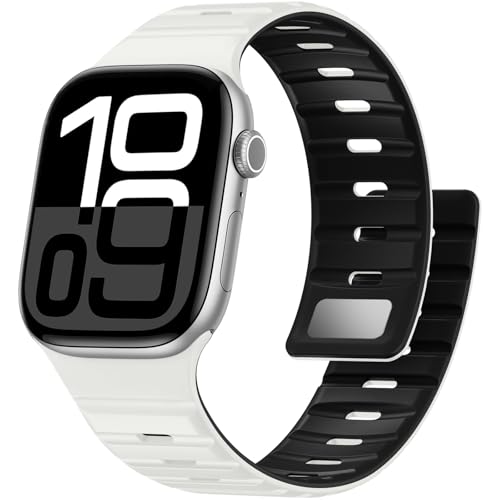 Easuny Magnetic Loop Compatible with Apple Watch Bands for Men 44mm 45mm 46mm 49mm 42mm 40mm 41mm, Sport Silicone Breathable Watch Strap for iWatch Series 11 10 9 8 7 6 5 4 Ultra 3/2/1 SE 3/2/1