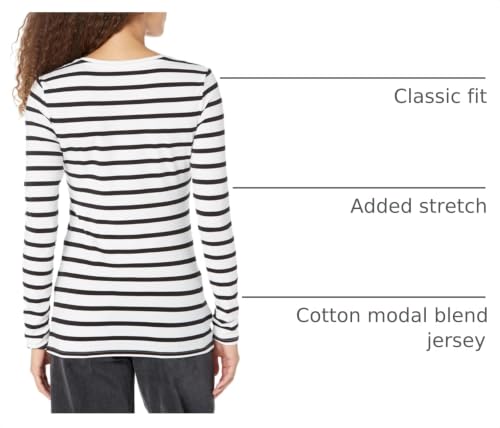 Image of Amazon Essentials Women's Regular-Fit Long-Sleeve Crewneck T-Shirt (Available in Plus Size)