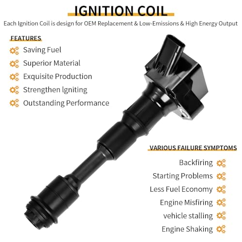 Image of 4 PCS UF756 Ignition Coil Pack with 31312514 Coil Pack Set Iridium Spark Plugs Compatible with Volvo S60 /XC60 2020-15, S80 2016, S90 /V60 /XC90 2020-16, V90 XC40 2020-19, XC702.0L L4# 313125140 GN10907