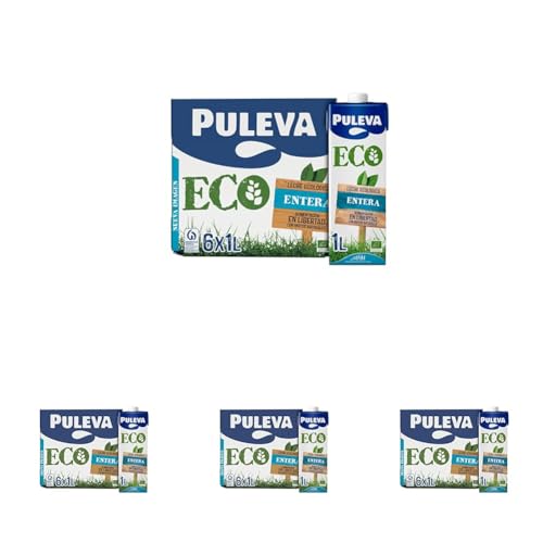 Leche ecológica Puleva ECO Entera brik 1L – Caja 6 litros (Paquete de 4)