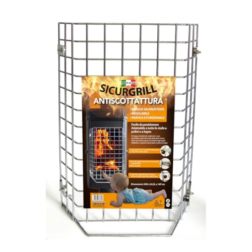 Griglia salvaustioni magnetica regolabile per stufe a pellet o legna