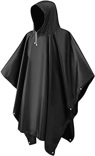 CHGANG Waterproof Rain Poncho,Rain Poncho For Adult, Lightweight Reusable Poncho Waterproof Adult Eva Raincoat Emergency Rainwear With Hood For Hiking, Traveling, Outdoor Activities