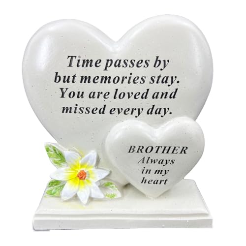 Angraves Special Brother Graveside Memorial Double Heart Grave Plaque Ornament Decoration