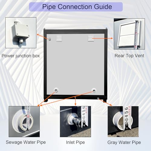 Image of Portable Toilet With Light, Outdoor Portable Restroom With Dual Private Stalls, Sink And Vent Fan, Two Person Mobile Toilet For Events Construction And Festivals, Silver Color