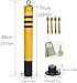 noxozoqm Driveway Security Post Barrier, Security Posts for Driveways Portable Parking Pole Barrier with Lock Bollard Post Removable Security Posts (Size : 65cm)