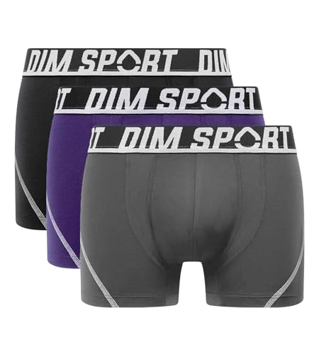 Dim Boxer Homme Sport – Lot de 3 | Microfibre Respirante à Séchage Rapide | Thermorégulation & Maintien Optimal