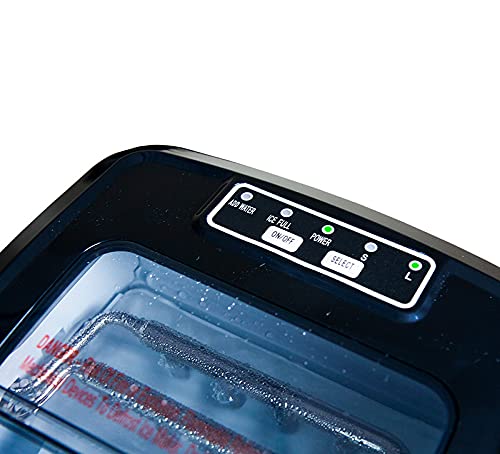 Angel Canada Stainless Steel Portable Ice Maker Compact Countertop With Panoramic View Window, Ice Cube Machine, Bullet Cubes In S/L Size 26 Lb/24H For Home Office Party, Boat Rv #TOP5