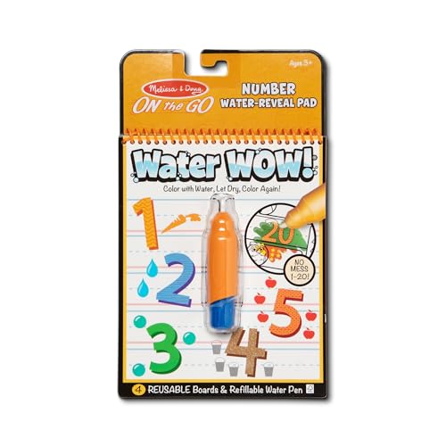 Image of Melissa & Doug On The Go Water Wow! Reusable Water-Reveal Activity Pad - Numbers - FSC Certified