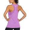Fihapyli ICTIVE Regata feminina de treino, folgada, para ioga, de malha, costas abertas, Roxo claro, P