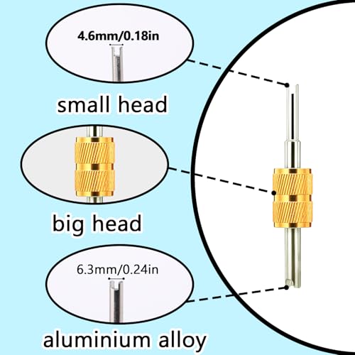 Xthrotsenk 599592_1_UV1IPKD5 6 Pack R134 R12 A/C Hvac Air Conditioner Valve Core Remover Tool Valve Stem Removal Tool Kit Single And Dual Heads Valve Core Remover Schrader Valve Tool Car Air Conditioning Line Repair Tools thumb #2