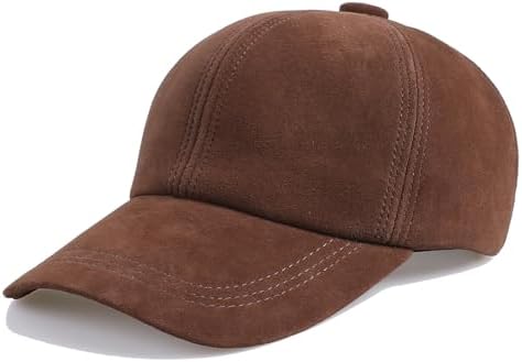 Unisex Genuine Suede Leather Baseball Caps for Mens Womens-Adjust...