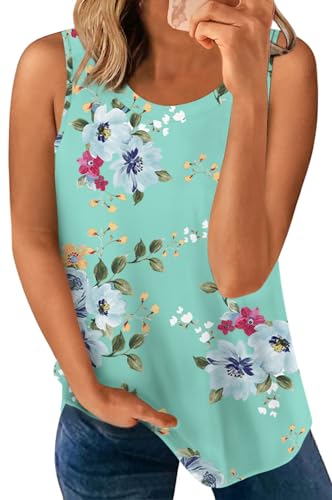 LONGYUAN Womens 2026 Summer Tank Tops Casual Sleeveless Tshirts Comfy Cami Tunics Fl, XXXL