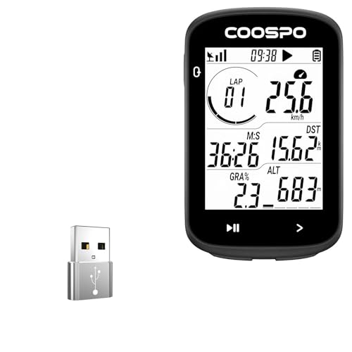 BoxWave Adapter Compatible with Coospo REALROAD CS300 GPS Bike Computer - USB-A to C PortChanger (5-Pack), Type-C OTG Convert Charging Data Adapter - Metallic Silver