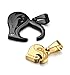 FIBO STEEL 2 Pcs Stainless Steel Mens Womens Pendant Necklace Heart Puzzle 22 Inches Chain, Black Gold-tone