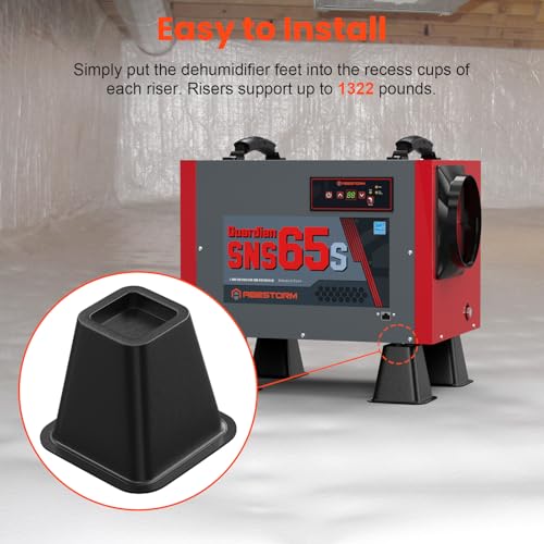 Abestorm 4-Pack Dehumidifier Riser Kit, 6 Inch Heavy-Duty Universal Dehumidifier Support Fits All Crawl Space Dehumidifiers, Whole-House Dehumidifier, Basement Dehumidifier, Commercial - Thumbnail 2