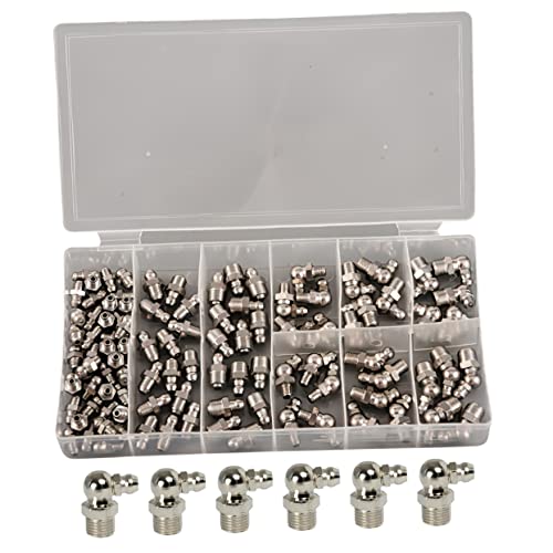 FUNOMOCYA Grease Fitting Set 1 Straight 2 Angled Grease Nozzles for Easy Lubrication