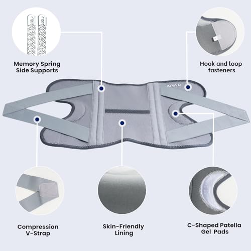 JOMVD Knee Brace for Knee Pain, Meniscus Tear, Adjustable Knee Support with Side Spring Stabilizers for ACL,Meniscus Tear, Arthritis, Patella Stability, Knee Pain Relief, Women and Men,Large - Image 4
