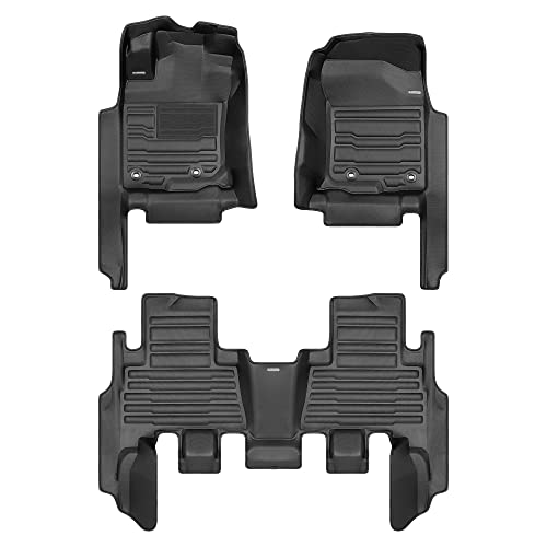 TuxMat - for Toyota 4Runner 5-Seater 2013-2024 Models - Custom Car Mats - Maximum Coverage All Weather Laser Measured - This Full Set Includes 1st and 2nd Rows