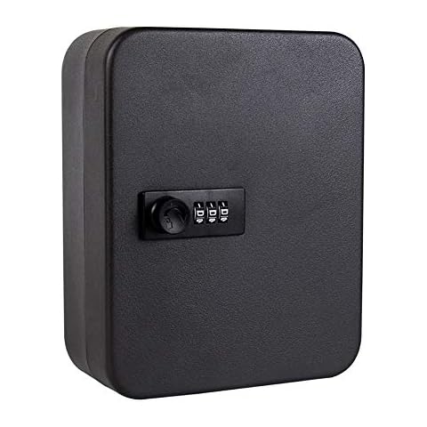 AmandaJ Home Combination Lock Key Safe Box,Wall Mounted metal key Box,Key Cabinet Lock Box,Key Storage Cabinet 20 X 16 X 7.5cm Cover