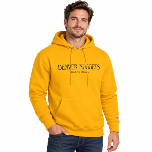 Blue 84 Denver Nuggets NBA Officially Licensed Hooded Sweatshirt Thrift Embroidery, Secondary Color, Large