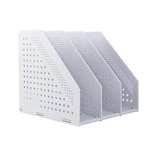 Marte Vanci Porte-revues pliable à 3 compartiments, réglable et robuste, gris clair Cover