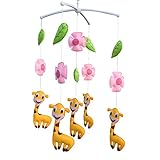 Móvil musical de cuna infantil, [Sonrisa, jirafa] Móvil musical de bebé, decoración de cuna