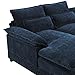 Xuanlur U Shaped Sectional Sofa with Waist Pillows, Modern Sleeper Sofa Couch with Chaise Lounge, Chenille 6 Seat Symmetrical Sofa for Living Room, Apartment, Easy to Assemble, Blue