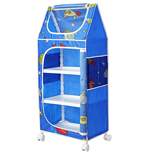 Image of Little One's | 4 Plastic Shelves Baby Wardrobe /Toy Organizer | Aquatic Blue | TB4 /FB