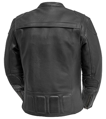 image for First Mfg Co - Nemesis - Men's Motorcycle Biker Riding Black Leather J