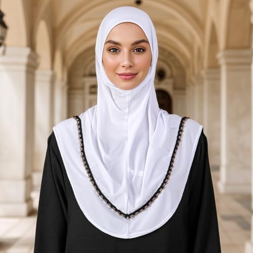 SIQITECHNO Womens Ready To Wear Hijab Scarf Muslim Islamic Head Wrap Instant Hijab Ramadan Eid Prayer Jersey Long Turban Cap2