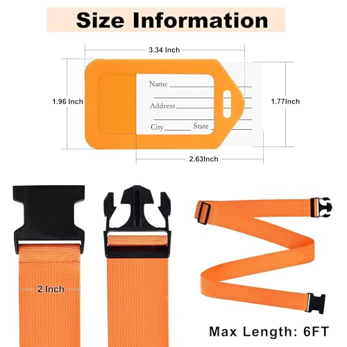 Image of 4 Pack Luggage Straps & Luggage Tags, Luggage Straps for Suitcases [Tsa Approved] [Adjustable Suitcase Belt] Suitcase Straps with Tags Mixed Color