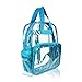 DALIX Clear Backpack Bags Smooth Plastic Transparent See Through in Teal