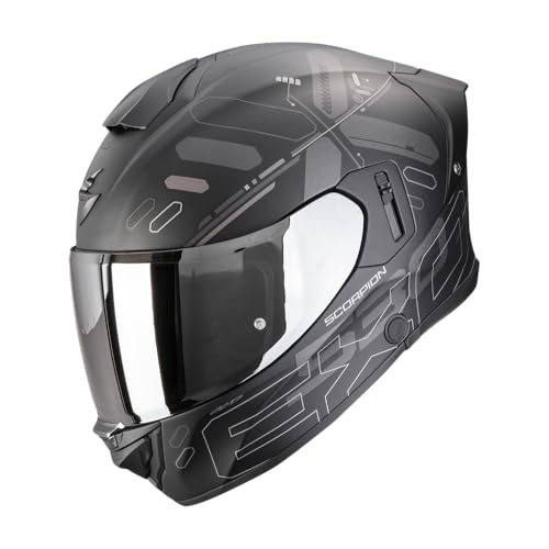 Casque Scorpion EXO-530 AIR Fond noir mat argent taille M pour moto