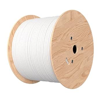 Cables Direct Online Cat6A 1000ft Ethernet Cable, White, Solid Bare Copper, 23AWG, Unshielded Twisted Pair (UTP), Bulk