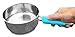 Clip-On Kitchen Food Strainer for Spaghetti, Pasta, Ground Beef Grease, Colander & Sieve Snaps on Bowls, Pots and Pans, Set includes Silicone Strainer, Brush & Garlic Peeler by Salbree (Light Blue)
