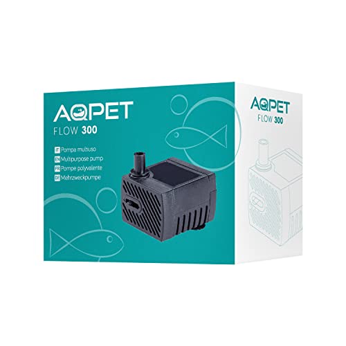 AQPET Flow Pompa Sommergibile per Acquari e terrari con Portata Regolabile,Flow 300 portata regolabile max 300 lt/h