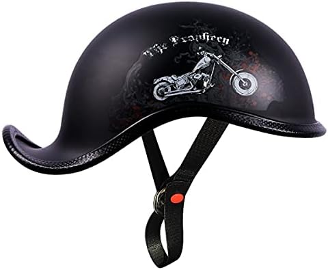 SDFGDFD Motorcycle Half Helmet Half Face Helmet DOT Approved Motorcycle Half Helmet Suitable for Adult Unisex Street Bike Scooter Moped Helmet Motorcycle Half Open Face Retro Helmet