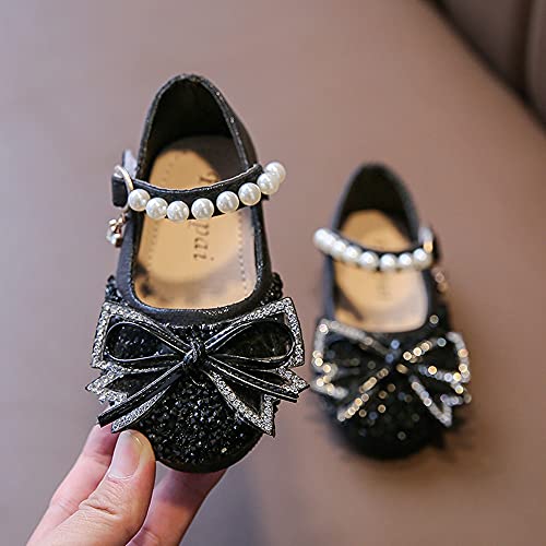 Toddler/Little Kids Girl's Dress Mary Jane Ballet Flats Bow Flower Girl Wedding Party Ballerina Flat Glitter Sequins Rhinestone Princess Shoes2