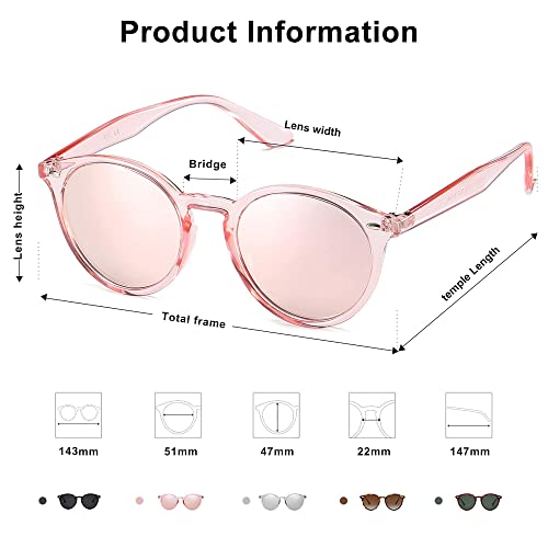 Image of SOJOS Retro Round Polarized Sunglasses for Women Men Classic Vintage Sunnies SJ2069