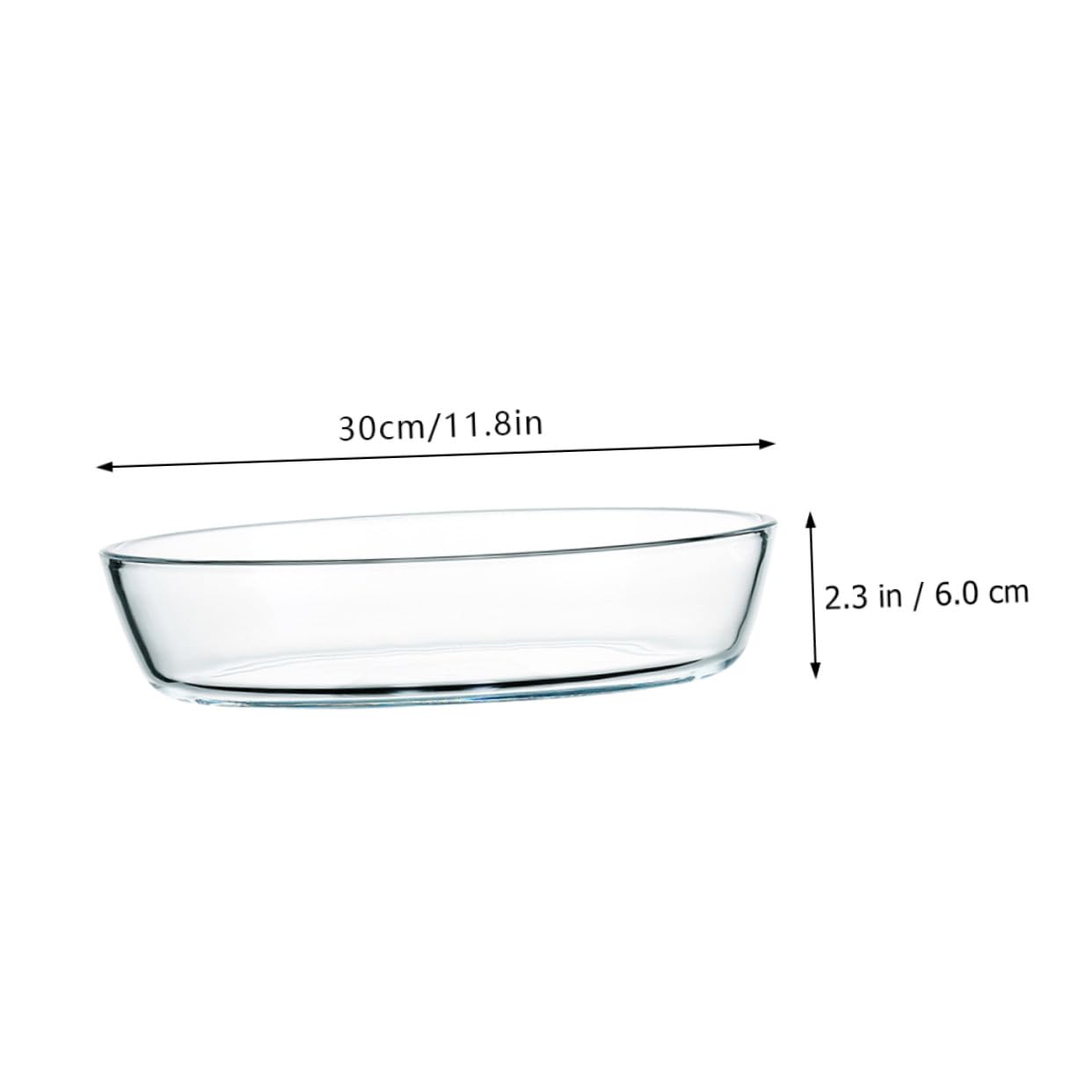Lurrose Ovale Glas Servierplatte und Backform für Haushalt Mikrowellengeeignet Leicht zu Reinigen Vielseitig als Salatteller und Bräter Verwendbar