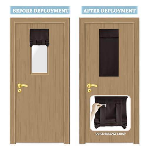 RYB HOME Sightlight French Door Curtains, Privacy Half Window Curtains Thermal Insulate Covering for Patio/Glass/Front Door, 12 inch x 40 inches, Brown, 1 Panel