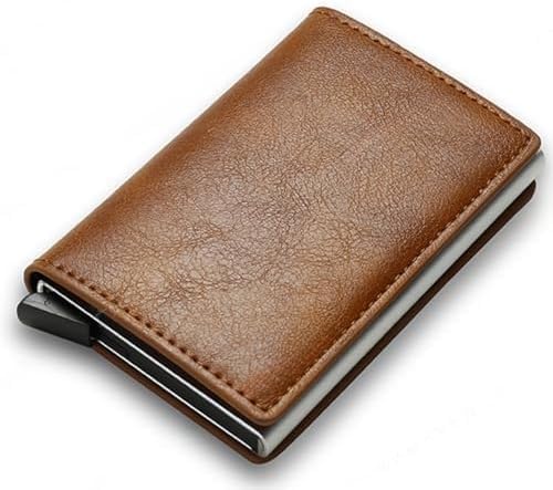 Simplofficial SIMPL Toggl™ Wallet Men's Genuine Leather Wallet RFID Blocking Credit Card Holder Minimalist (Brown)