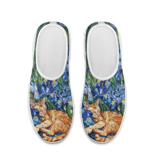 SYtrade Women's Fashion Floral Art Sneaker Flat Canvas Slip-On Ladies Travel Shoes - Main Image