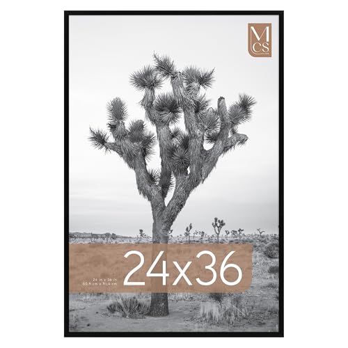 Image of MCS Everline Poster Frame, 24x36, Black | Everline Collection Poster Frame For Photos & Art Prints, Hangs Vertical Or Horizontal, 24x36 Inch, Black Finish, 1-Pack